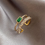 Green Emerald Geometric Earrings Anniverssary Party Women Jewelry