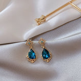 Green Emerald Geometric Earrings Anniverssary Party Women Jewelry