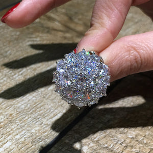 Sharp Flower Zircon Engagement Ring S925 for Women Wedding Jewelry