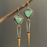 Vintage Silver Resin Gemstone Drop Earrings For Women Tribal Jewelry