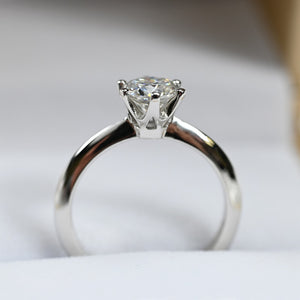 1 Ct D Moissanite Wedding Ring For Women 18K White Gold Jewelry