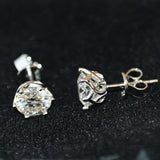 1 Ct Moissanite Stud Earrings 925 Silver Engagement Women Jewelry