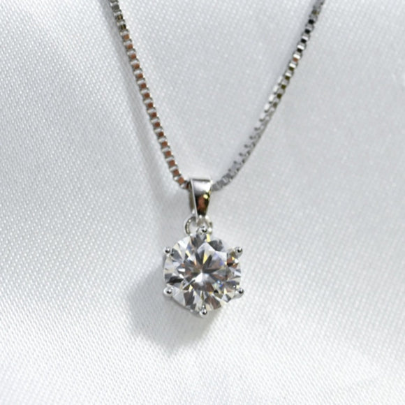 1 Carat Moissanite Bridal Pendant Necklace For Women 925 Silver Party Jewelry