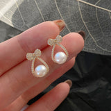 Luxury Baroque Pearl Earrings Wedding Anniverssary Jewelry For Women