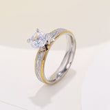 4mm Zircon Engagement Ring Silver for Women Wedding Jewelry