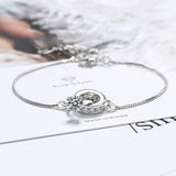 Double Circle Charm Zircon Pendant Bracelet For Women Wedding Jewelry