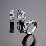 Genuine Blue Sapphire Earrings Wedding Party Engagement Women Jewelry