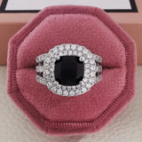 Vintage Engagement Ring Retro Silver for Women Wedding Jewelry