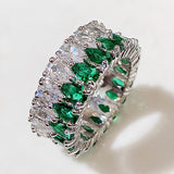 Eternity Sapphire Promise Ring Women Daily Wear Wedding Jewelry