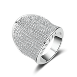 White Gemstone Zircon Ring S925 Silver Engagement Wedding Jewelry