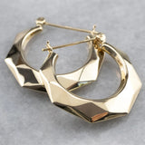 Luxury Hoope Earrings 14K Solid Gold For Women Wedding Jewelry