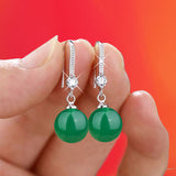 Red Fresh Water Pearl Drop Earrings Silver for Women Wedding Jewelry
