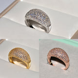 Luxury Full Diamond Wedding Ring 18k Gold for Women Fine Jewelry Party
