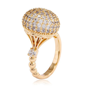 Luxury Wedding Zircon Ring 18K Yellow Gold For Women Bridal Jewelry