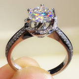 White Sapphire Engagement Ring Women for Wedding Jewelry