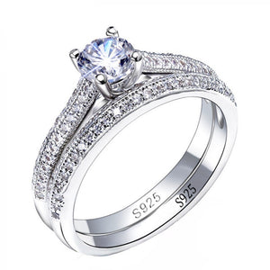 Luxury Sapphire Engagement Ring Set For Women Wedding Jewelry