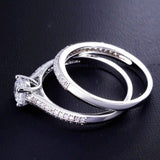 Double Stackable Engagement Ring Bridal Sets For Women Jewelry Wedding