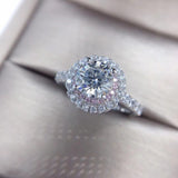 Natural Moissanite Engagement Ring for Women  Diamond18K Gold Jewelry