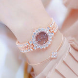 Luxury Silver Diamond Wristwatch Quartz Watche Women Ladies Jewelry