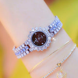 Luxury Silver Diamond Wristwatch Quartz Watche Women Ladies Jewelry