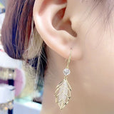 Leaf Opal Pendant Pendant Earrings for women Personality Party Jewelry