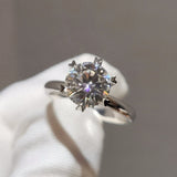 2 Carat White Moissanite Gemstone S925 Ring for Women Wedding Jewelry