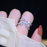Shiny Micro inlaid Engagement Ring for Women Wedding jewelry