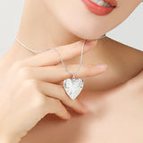CHARM HEARTPENDANT NECKLACE 925 SILVER CHAIN FOR WOMAN ANNIVERSSARY JEWELRY