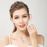 Charm HeartPendant Necklace 925  Silver Chain For Woman Anniverssary Jewelry