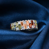 Fancy Sapphire Moissanite Ring Diamond 925 Silver for Women Gift Jewelry