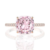Moissanite Sapphire Gemstone Engagement Ring 925 Silver Rose Gold Women Fine Jewelry
