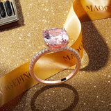 Moissanite Sapphire Gemstone Engagement Ring 925 Silver Rose Gold Women Fine Jewelry