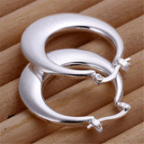 Big Circle Engagement Hoop Earrings 925 Silver For Women Wedding Jewelry