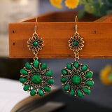 Vintage Sun Flower Earrings Ethnic Boho Women Anniverssary Jewelry