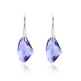 Purple Gemstone Stud Earrings 925 Sterling Silver Women's Wedding Jewelry