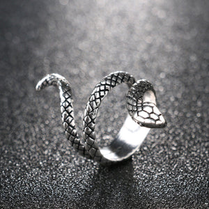 Vintage Silver Snake Ring For Women Anniverssary Jewelry