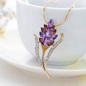 Unique Purple Alexandrite Pendant Necklace Women  Wedding Jewelry