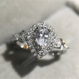 Heart Zircon Gemstone Engagement Ring For Women Jewelry