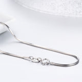 Slim Link Chain Necklace 925 Silver Women's Wedding Jewelry