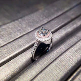 Round Pink Gemstone Engagement Ring S925 Silver Women's Jewelry