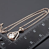 14k-gold-Link-Chain-Heart-Austrian-Love-Pendant-Necklace-Crystal-Heart-Jewelry