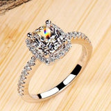 White Gold 925 Sterling Silver Ring For Women  Wedding Jewellery