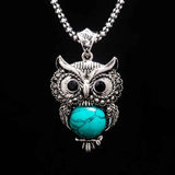 3Pcs Vintage Silver Jewelry set Owl Necklace for Women gift Jewelry