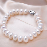 Natural Freshwater Pearl Bracelet 925 Silver For Women Anniverssary Jewelry*