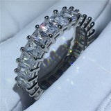 Luxury Zircon Ring For Women 925 Sterling Silver Engagement Wedding Band 
