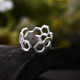 Gold Honeycomb Ring Fine Jewelry Bee for Women Wedding Jewelry