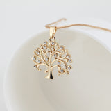 Tree Of Life Rose Gold Pendant Necklace Women Jewelry Statement