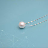 Luxurious Pearl Chain Necklace 925 Sterling Silver Women's Engagement Jewelry