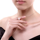 Freshwater Pearl Chain Necklace Silver Women Engagement Jewelry