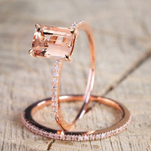 Princess Aquamarine Ring Women Engagement Wedding Jewelry